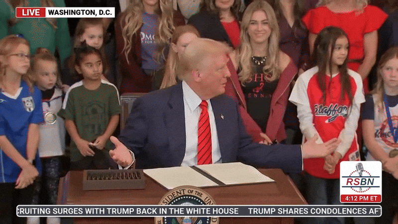 Pres. Trump signs E.O. protecting girls in sports